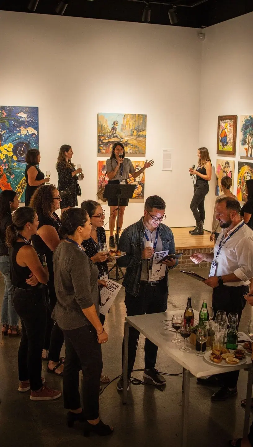 City cultural gatherings and event schedules display